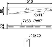 Nástěnný výložník OBO AW 30 51 FT B510mm Ocel žár.zinek