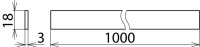 Sběrná lišta 18x3mm, Cu/Sn, L 1000mm DEHN 919016