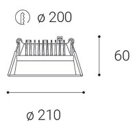 LED2 2250731D ZETA L, W DALI/PUSH DIM 25W 3000K