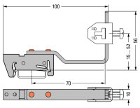 Držák přípojnice, pro přípojnice Cu 10x3 mm, Flexibilní, stříbrná