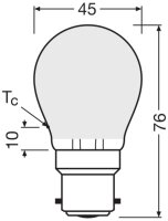 LEDVANCE LED CLASSIC P DIM P 4.8W 827 Frosted B22d