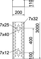 OBO BKRS 1120 FS Kabelový žlab BKRS pochozí 110x200x3000 Ocel pásově zinkováno