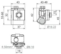 Svorka na okapový žlab nerez lem 16-22mm