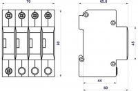 Svodič rázového přepětí HSA-385/3+1 SPD typ 2+3 HAKEL 24561