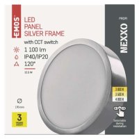 LED přisazené svítidlo NEXXO, kruhové, stříbrné,  12,5W, se změnou CCT