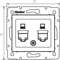 DOMO Adaptér datové zásuvky 2xRJ45 - černá matná KANLUX 36622