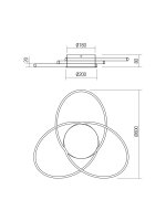 Stropní svítidlo NEXUS PL LED 55W 3000K SWH REDO 01-2959