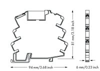 Reléová patice, vstupní jmenovité napětí AC/DC 24 V, pro elementární relé, 5 mm