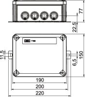 Odbočná krabice OBO T160ED 10A T160 s průchodkami, jednotlivé svorky