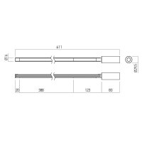 XAXE LINEAR LIGHT FITTING VERTICAL 611mm