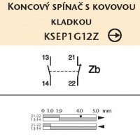 Koncový spínač plastový s přívodním kabelem, s kovovou kladkou KSEP1G12Z