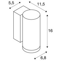 ENOLA ROUND S, single Outdoor, nástěnné LED svítidlo, antracitové    SLV 1003422