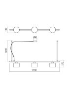 Závěsné svítidlo MILLER SU 3X42W E27 BLACK REDO 01-1551