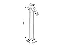 TELDE svítidlo antracit LED 14W IP54 RABALUX 77102