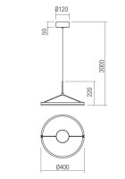 Závěsné svítidlo ORBIT SU LED 29W 3000K TRIAC BRASS REDO 01-3834