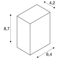 QUAD 1, nástěnné svítidlo, LED, 3000K, IP44, hranaté, bílé, 4,6    SLV 232461