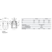 přívodka nástěnná 2P 16A/24/42V 100-300Hz 4h IP44 niklované kontakty PCE 582-4v