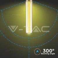 LED žárovka V-TAC 2W ART Filament svíčka E27 T30 Amber Glass 1800Ką200K VT-2162