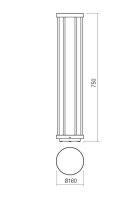 Sloupkové svítidlo KALEN ST LED 8W IP65 DG 3000K 750MM REDO 90579