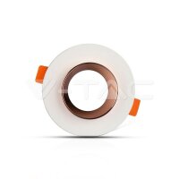 GU10 Fitting Gypsum Metal White Plaster With Rose Gold, Round, Recessed, VT-862