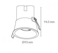 NOON SQ Recessed with Frame 93x93 mm White-White 38° 10 W CRI >80 3000K Non-Dimm