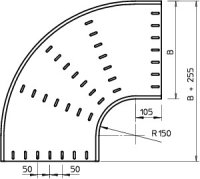 OBO RB 90 850 FT Oblouk 90° vodorovný kruhové provedení 85x500 Ocel žár.zinek