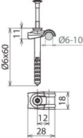 Držák vedení DEHNQUICK nerez s natloukací hmoždinkou 6x60mm pro d6-10mm 390120