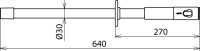Izolační tyč se závitem M12 a s nástrčnou spojkou délka 640 mm DEHN 766331