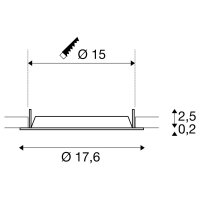 DOWNLIGHT V 150, lehce zapuštěný kryt černá SLV 1007483