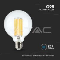 LED žárovka V-TAC 6W Filament Patent E27 G95 Warm White VT-1993