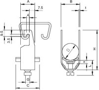 Třmenová příchytka OBO 2056U 40 ALU jednoduchá 34-40mm Hliník Alu