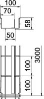 OBO GRM-T 55 100 G Mřížový žlab GRM s 1 přepážkou 55x100x3000 Ocel galv. zinek