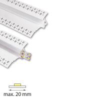 Vestavný hliníkový profil AV pro sádrokarton, 95x34mm, mléčný difuz., bílý 1m