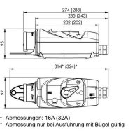 ochranná motorová vidlice 5P, 16A/400V, 6h, IP44, s měničem fáze PCE 54715530