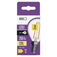 LED žárovka Filament Mini Globe E14 1,8W (25W) 250 lm teplá bílá EMOS ZF1200