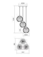 Závěsné svítidlo TRELLIS SU 3x42W E27 BLACK REDO 01-3137