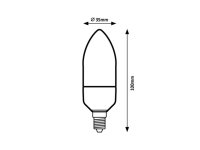 SMD LED, E14 C37, 5W, 470lm, 3000K RABALUX 79056