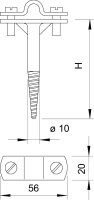 OBO 176 A 150 Držák vedení, 150mm, Temperovaná Litina, TG, žár.zinek