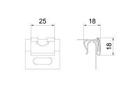 OBO DK DRLU A2 Spona víka pro kab. žl. a žebřík 19x25x19 Ušlechtilá ocel