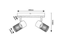 METTA E14 2x 40W IP20 dub RABALUX 71152