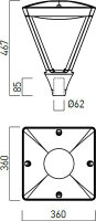 XTOWN URBAN SQ. LIGHTING FITTING 45W 100