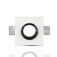 GU10 Fitting Gypsum White Recessed Light With Black Metal Square, VT-866