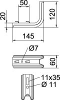 TPSAG 245 FS Nástěnný a závěsný výložník TP, B245mm, Ocel, St OBO 6366031