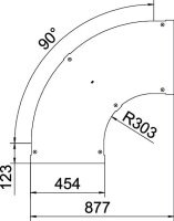 OBO LBD 90 450 R3 FT Víko pro 90° oblouk pro kabelový žebřík B450 Ocel žár.zinek