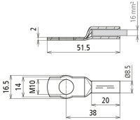 Lisovací kabelové oko DIN 46235 16mm2 M10 Cu/gal Sn, poniklováno DEHN 472432