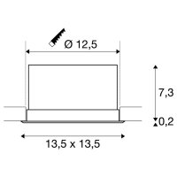 VERLUX vestavné svítidlo LED 3000K bílé matné D/Š/H 13,5/13,5/7,5 cm 20W