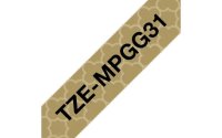 BROTHER TZe-MPGG31 páska se zlatými geometrickými vzory / černá (12mm, 4m)