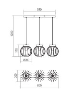 Závěsné svítidlo TRELLIS SU 3X42W E27 BLACK REDO 01-3138