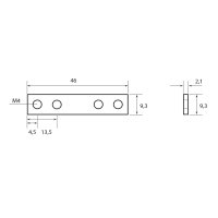 Kovový propojovací konektor přímý pro PN, AC, AE, ZT, 1ks MCLED ML-762.230.02.1