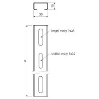Nosný profil 300 mm, pokovení Zn+Al+Mg KOPOS NP 300_ZM